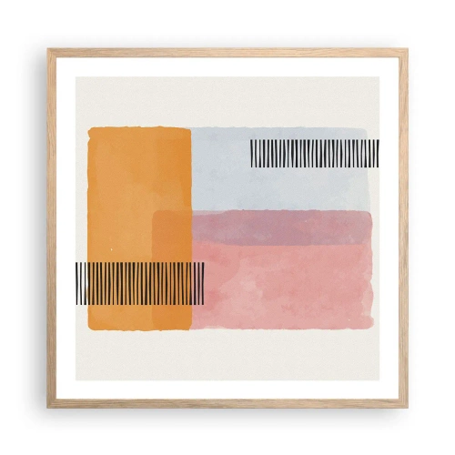 Pôster com moldura de carvalho claro - De canto a canto - 60x60 cm