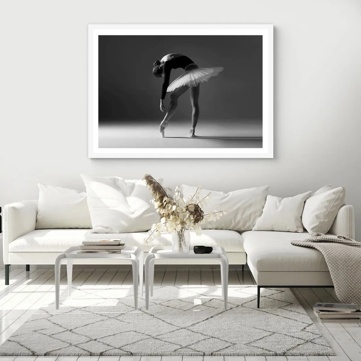 Pôster em moldura branca - Bella balerina - 70x50 cm