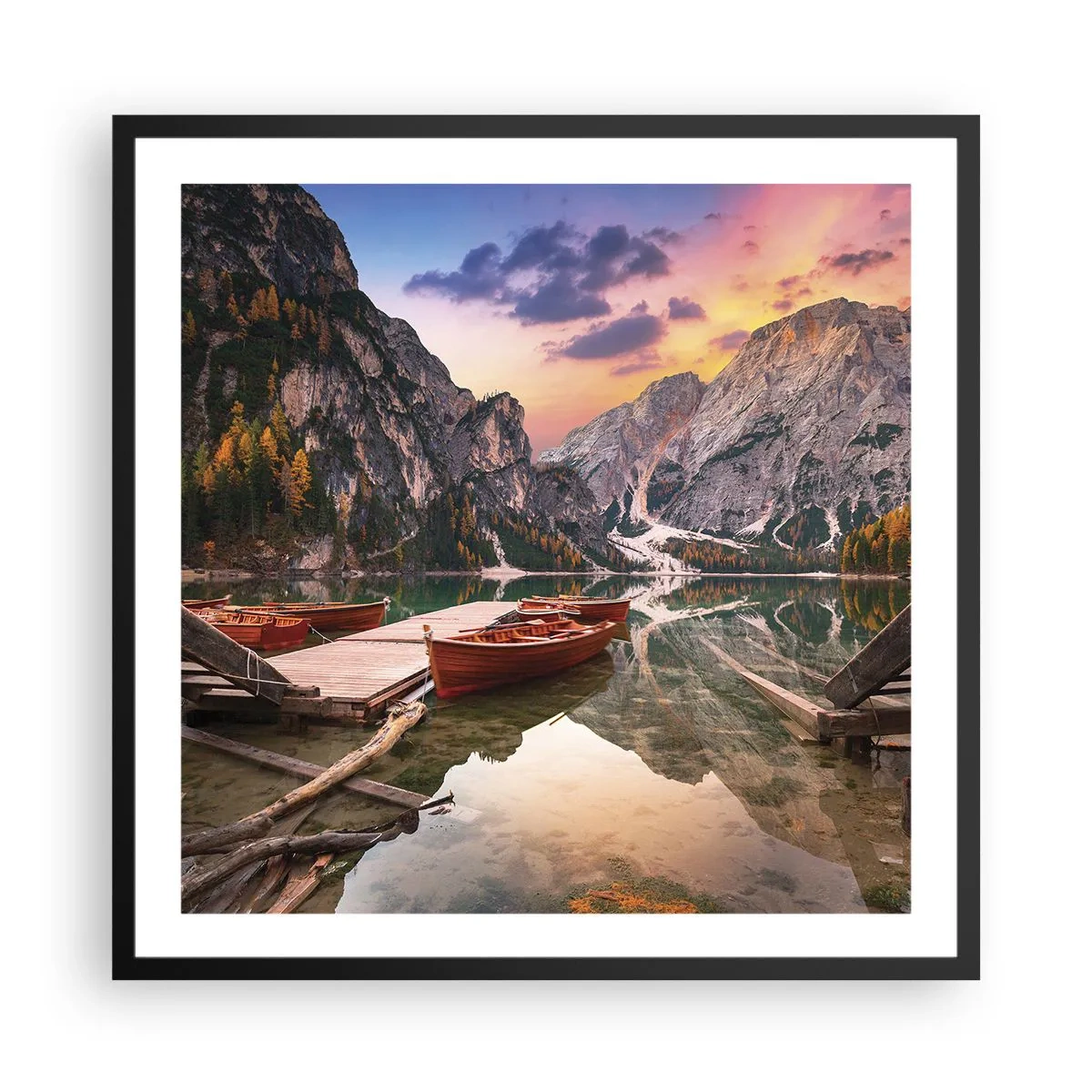 Pôster com moldura preta - A promessa do dia - 60x60 cm