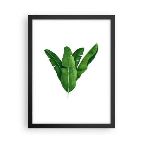 Pôster com moldura preta - Simetria verde - 30x40 cm