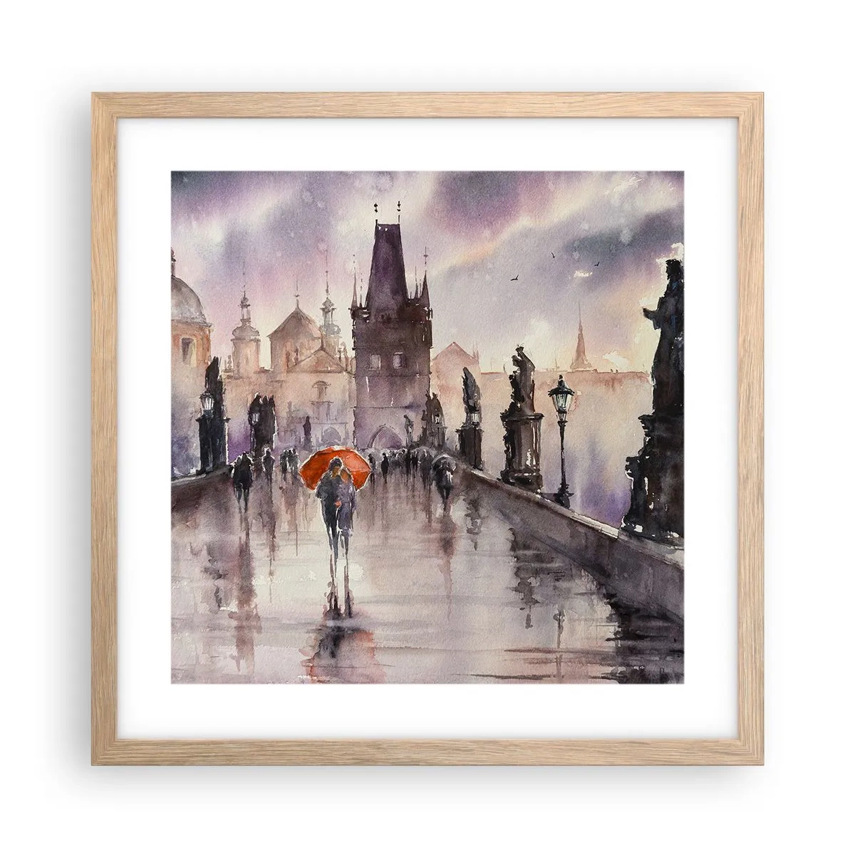 Pôster com moldura de carvalho claro - Pessoas não mudam - 40x40 cm