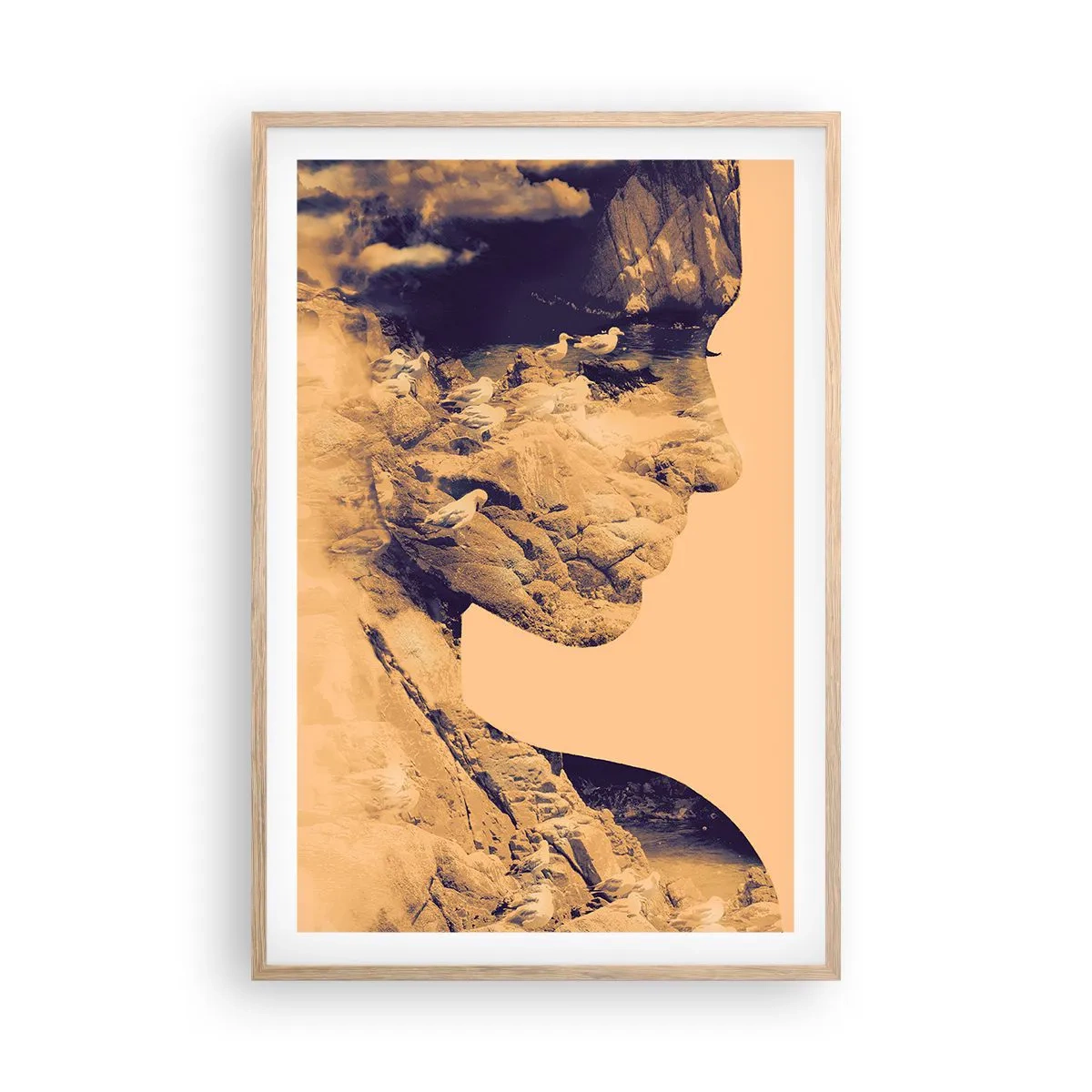 Pôster com moldura de carvalho claro - Linda por natureza - 61x91 cm