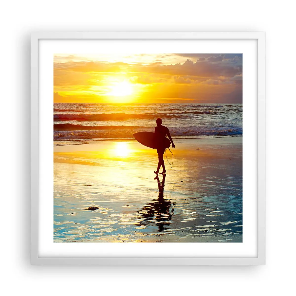 Pôster em moldura branca - O Retorno do Guerreiro - 50x50 cm