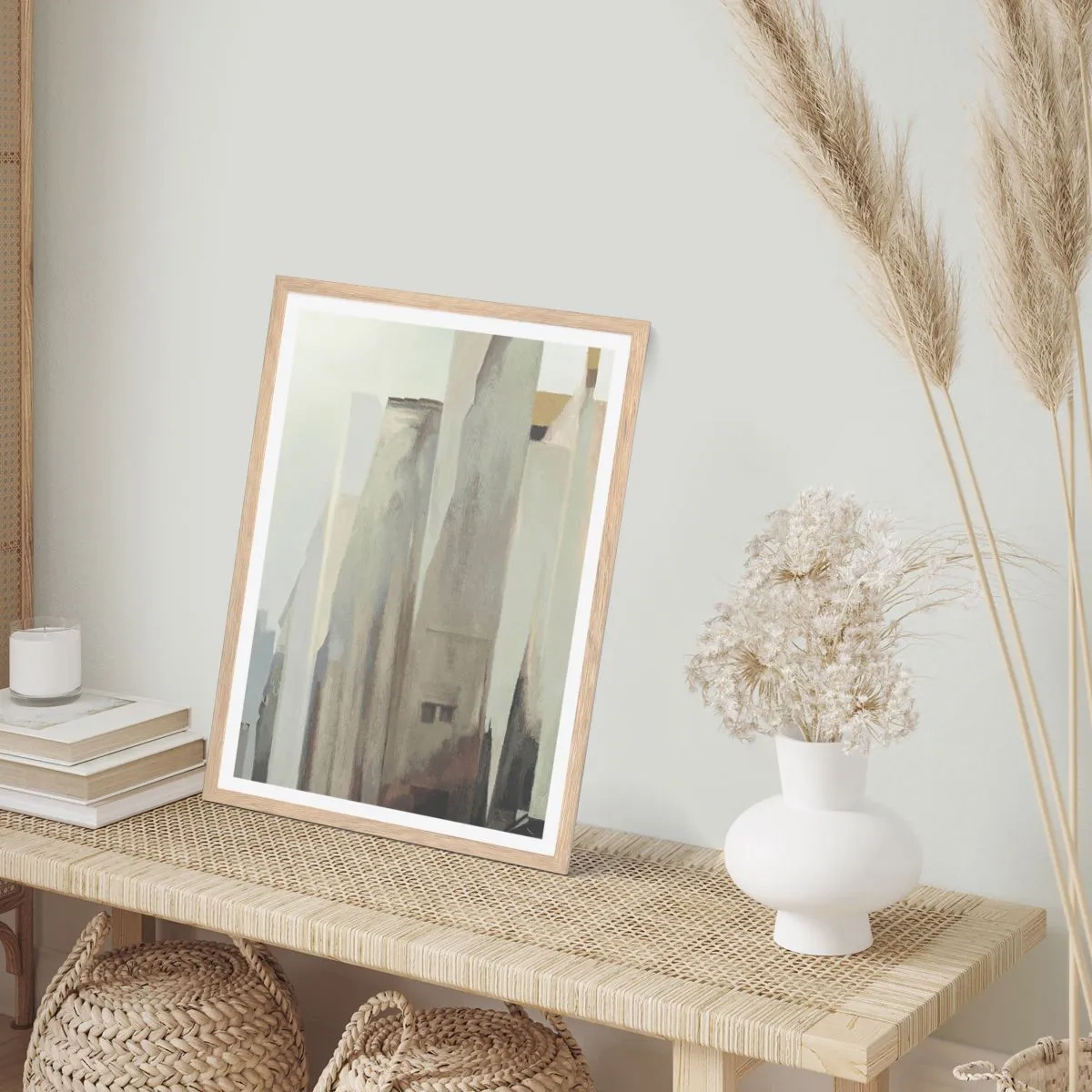 Pôster com moldura de carvalho claro - Sonho com a cidade - 50x70 cm