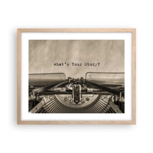 Pôster com moldura de carvalho claro - Conta-me - 50x40 cm