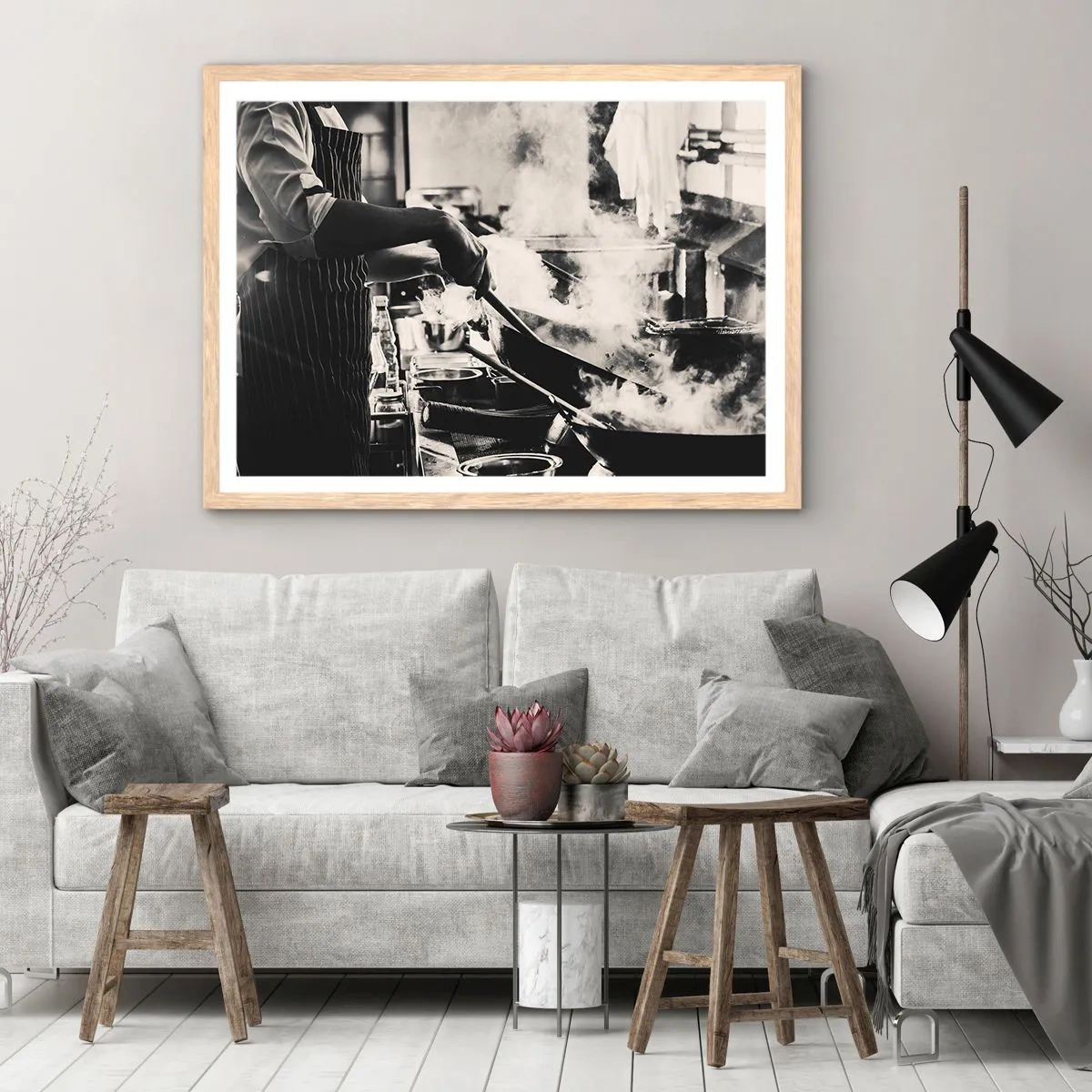 Pôster com moldura de carvalho claro - Alquimia de sabores - 40x30 cm