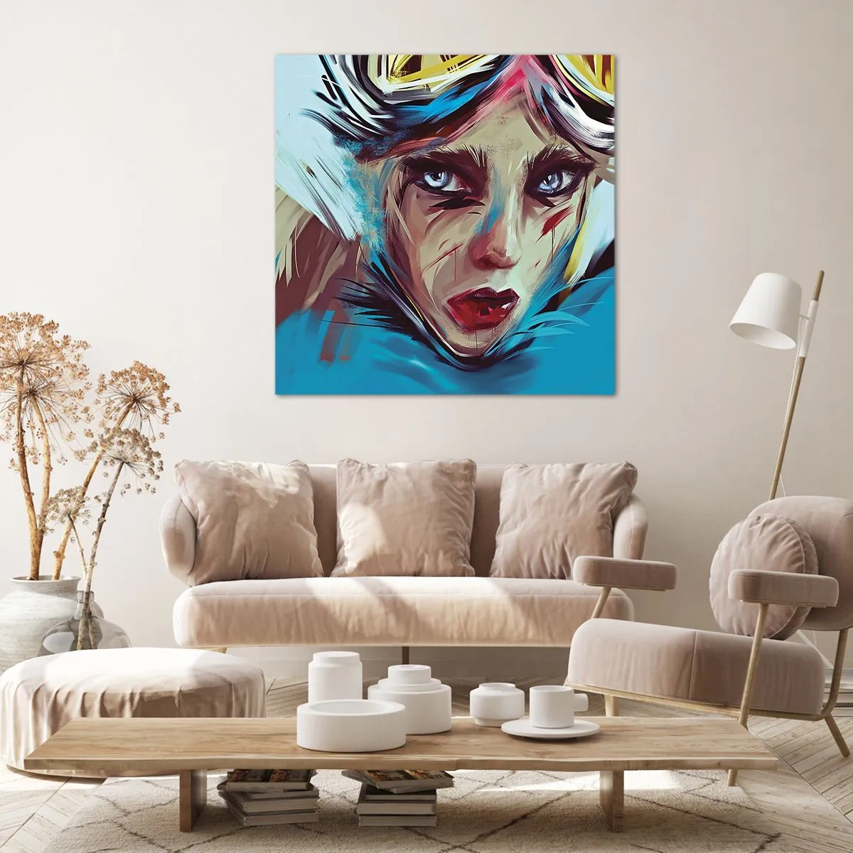 Quadro em tela - A guerreira das estradas - 40x40 cm