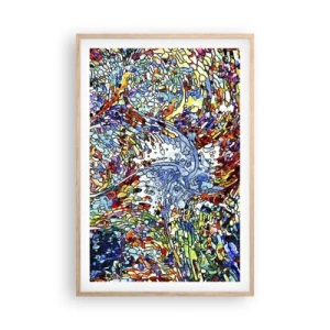 Pôster com moldura de carvalho claro - Vitrais gotejantes - 61x91 cm