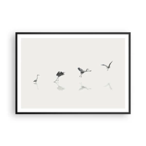 Pôster com moldura preta - Quatro passos simples - 100x70 cm
