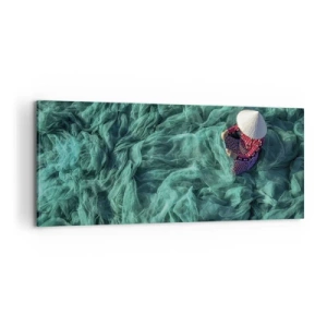 Quadro em tela - Num mar de redes - 100x40 cm