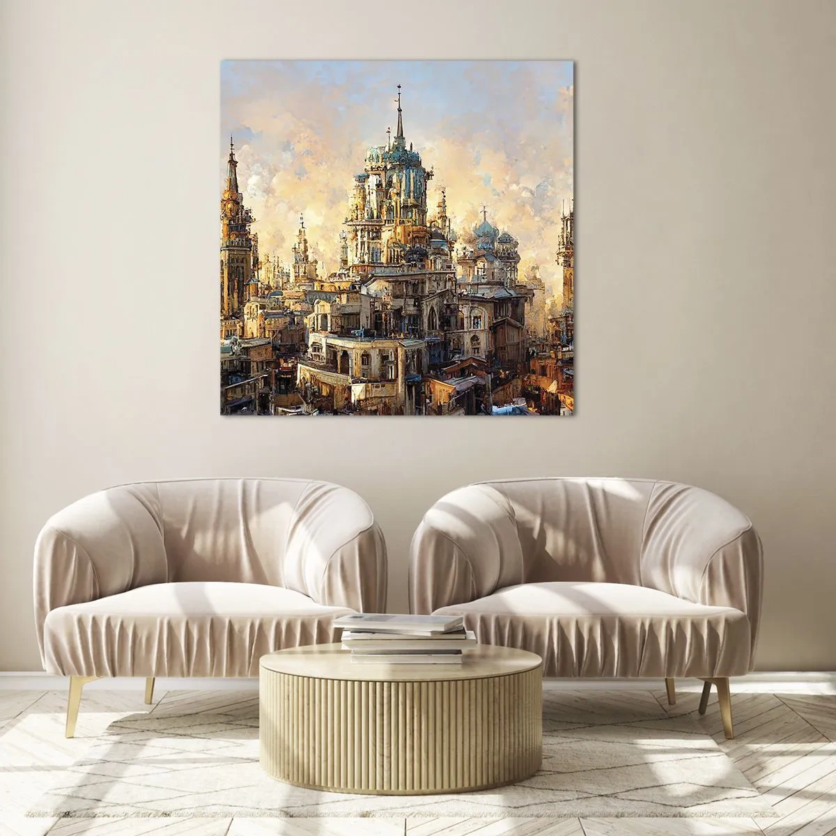 Quadro em vidro - Cidade das cidades - 40x40 cm