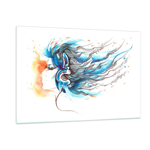 Quadro em vidro - Deixe a música tocar - 120x80 cm