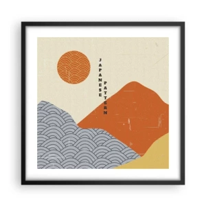 Pôster com moldura preta - No espírito japonês - 50x50 cm