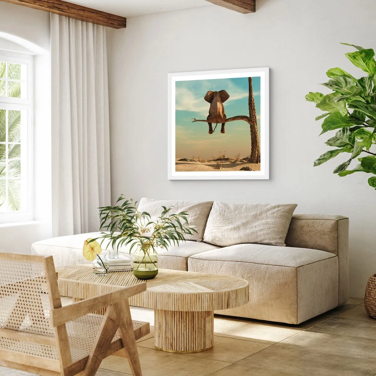 Pôster em moldura branca - Um novo ponto de vista - 50x50 cm