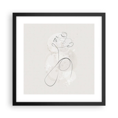 Pôster com moldura preta - O espiral de beleza - 40x40 cm