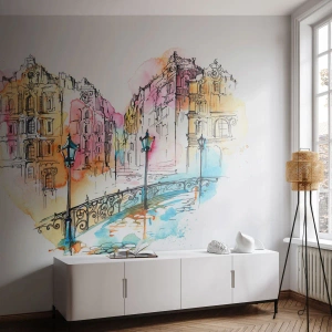 Papel de Parede Standard Eco - O coração da cidade - Cidade, Arquitetura, Ponte - 200x140 cm