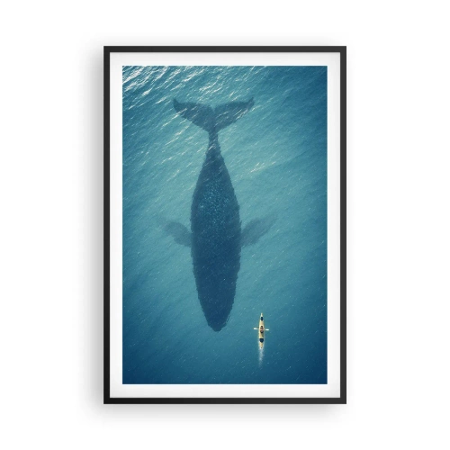 Pôster com moldura preta - Encontro no oceano - 61x91 cm