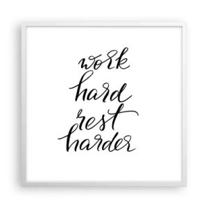 Pôster em moldura branca - Equilíbrio da vida - 60x60 cm