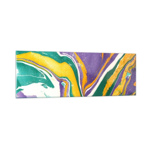 Quadro em vidro - Ondas de cor - 90x30 cm