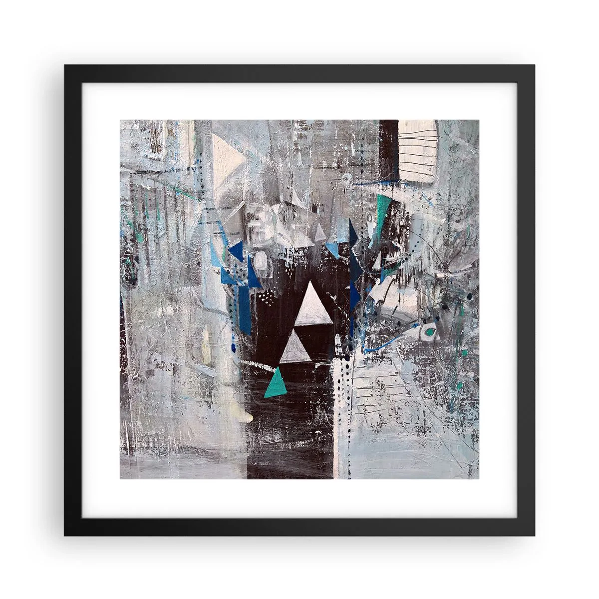 Pôster com moldura preta - A ordem superior dos triângulos - 40x40 cm