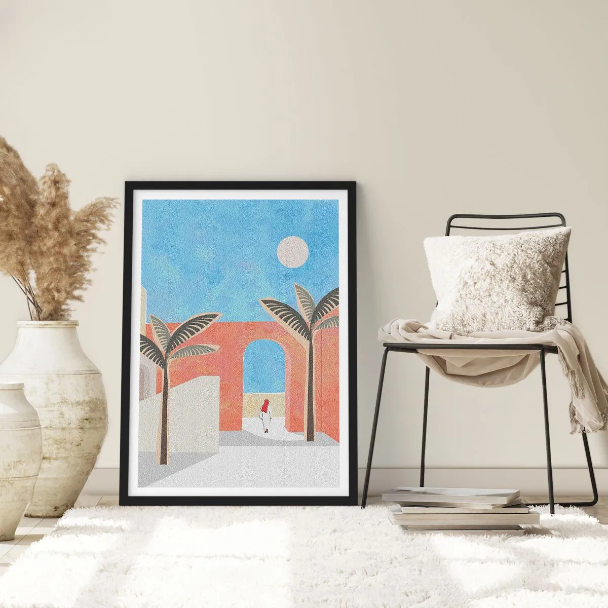 Pôster com moldura preta - Dia árabe - 40x50 cm