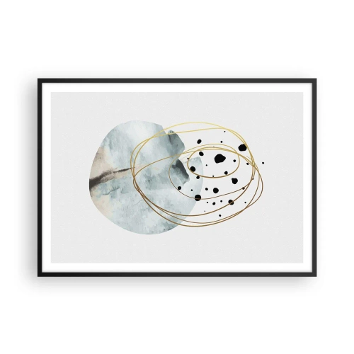 Pôster com moldura preta - No abraço ao espaço - 100x70 cm