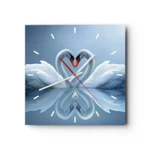 Relógio de parede - Relógio em vidro - Hora do amor - 30x30 cm