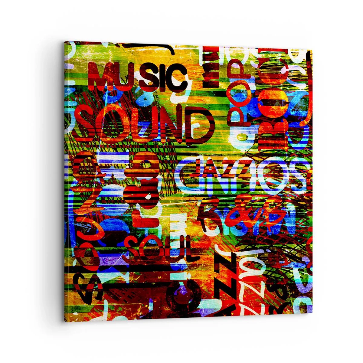 Quadro em tela - Todas as cores do som - 60x60 cm