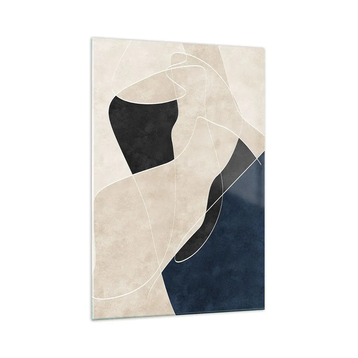 Quadro em vidro - Composição abstrata – contraste de cores - 70x100 cm