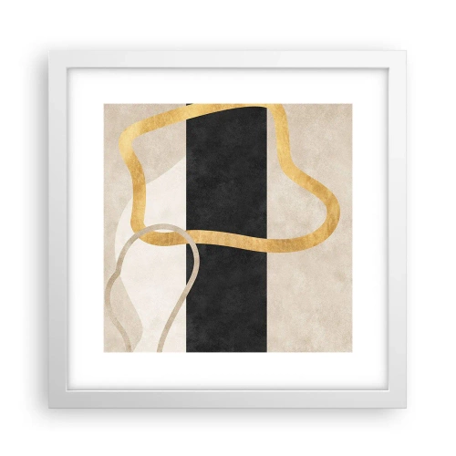 Pôster em moldura branca - Formas em loop - 30x30 cm