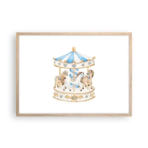 Pôster com moldura de carvalho claro - Doce infância - 70x50 cm