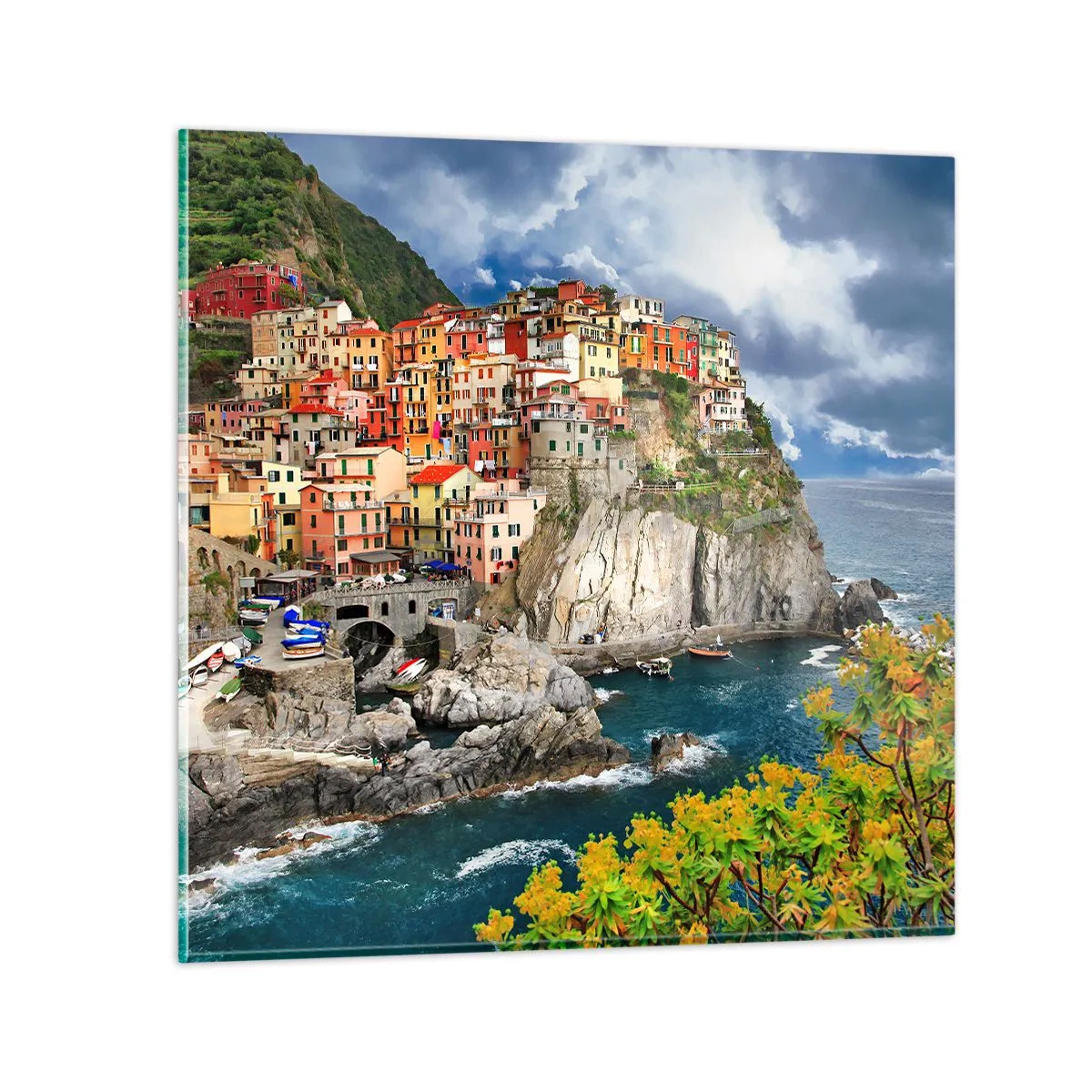 Quadro em vidro - Um aglomerado nas rochas - 70x70 cm