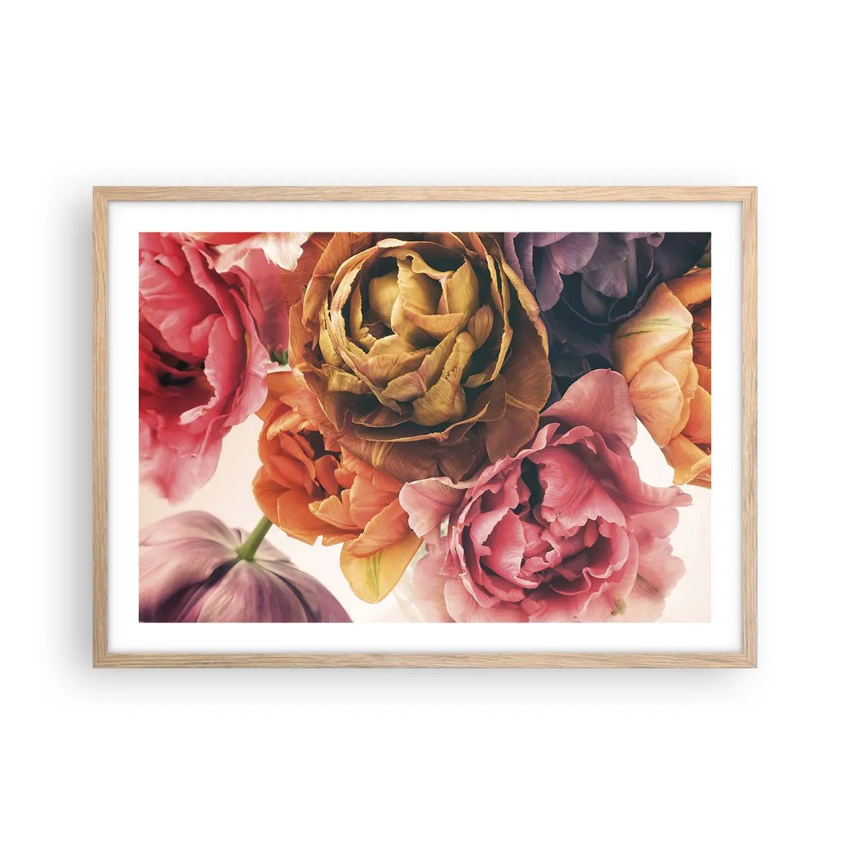 Pôster com moldura de carvalho claro - Celebração da vida - 70x50 cm