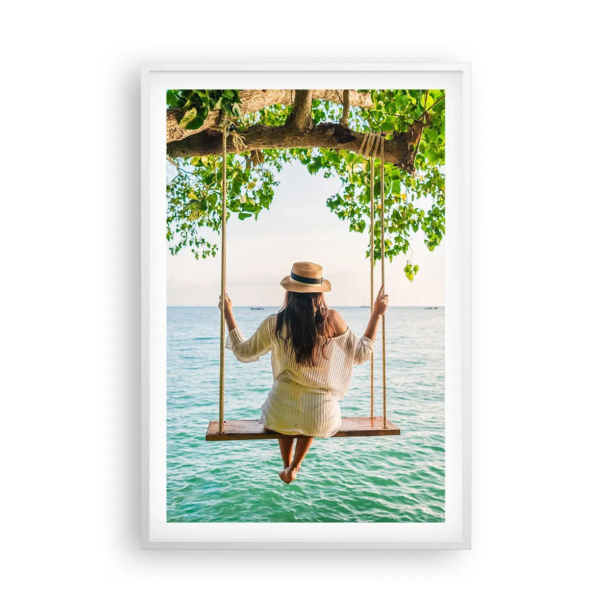 Pôster em moldura branca - A vida é bela - 61x91 cm