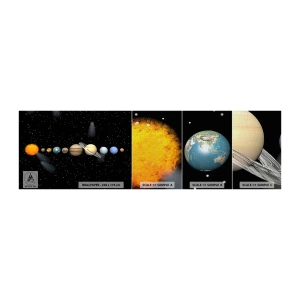 Amostra de papel de parede Premium Canvas - E os planetas estão a enlouquecer... - Espaço e Astronomia, Sistema solar, Planetas - 100x30 cm