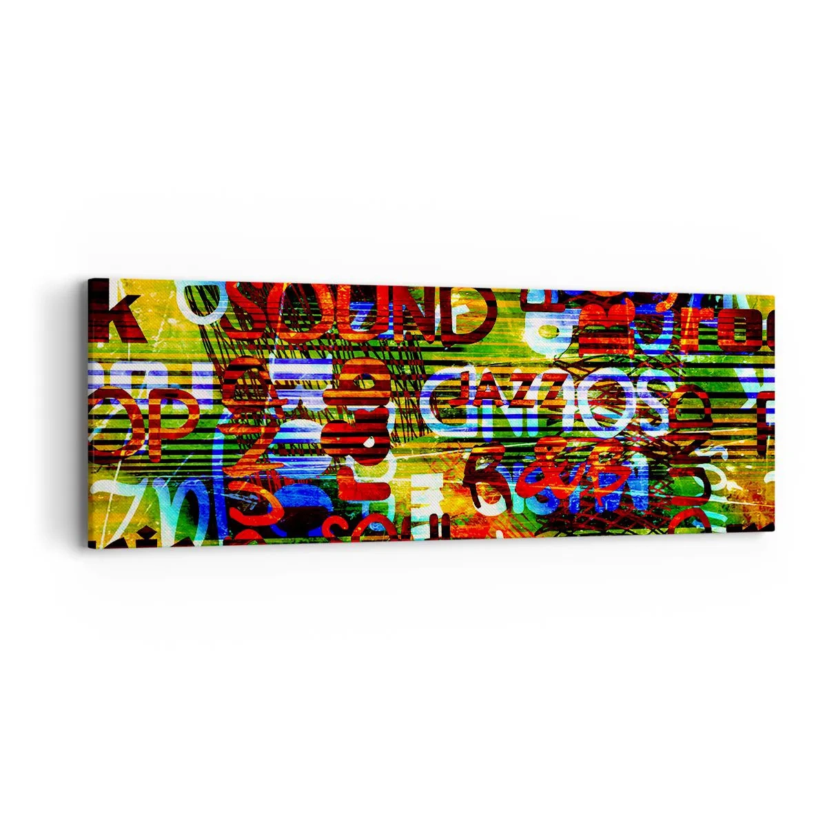 Quadro em tela - Todas as cores do som - 90x30 cm