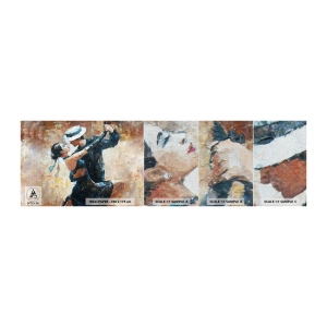 Amostra de papel de parede Premium Canvas - A la Rudolf Valentino - Abstração, Dança, Tango - 100x30 cm