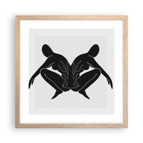 Pôster com moldura de carvalho claro - Uma alma comum - 40x40 cm