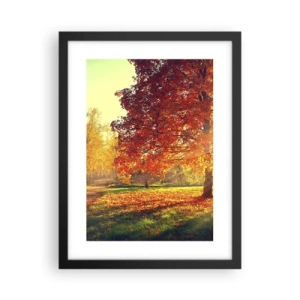 Pôster com moldura preta - O vermelho é lindo - 30x40 cm