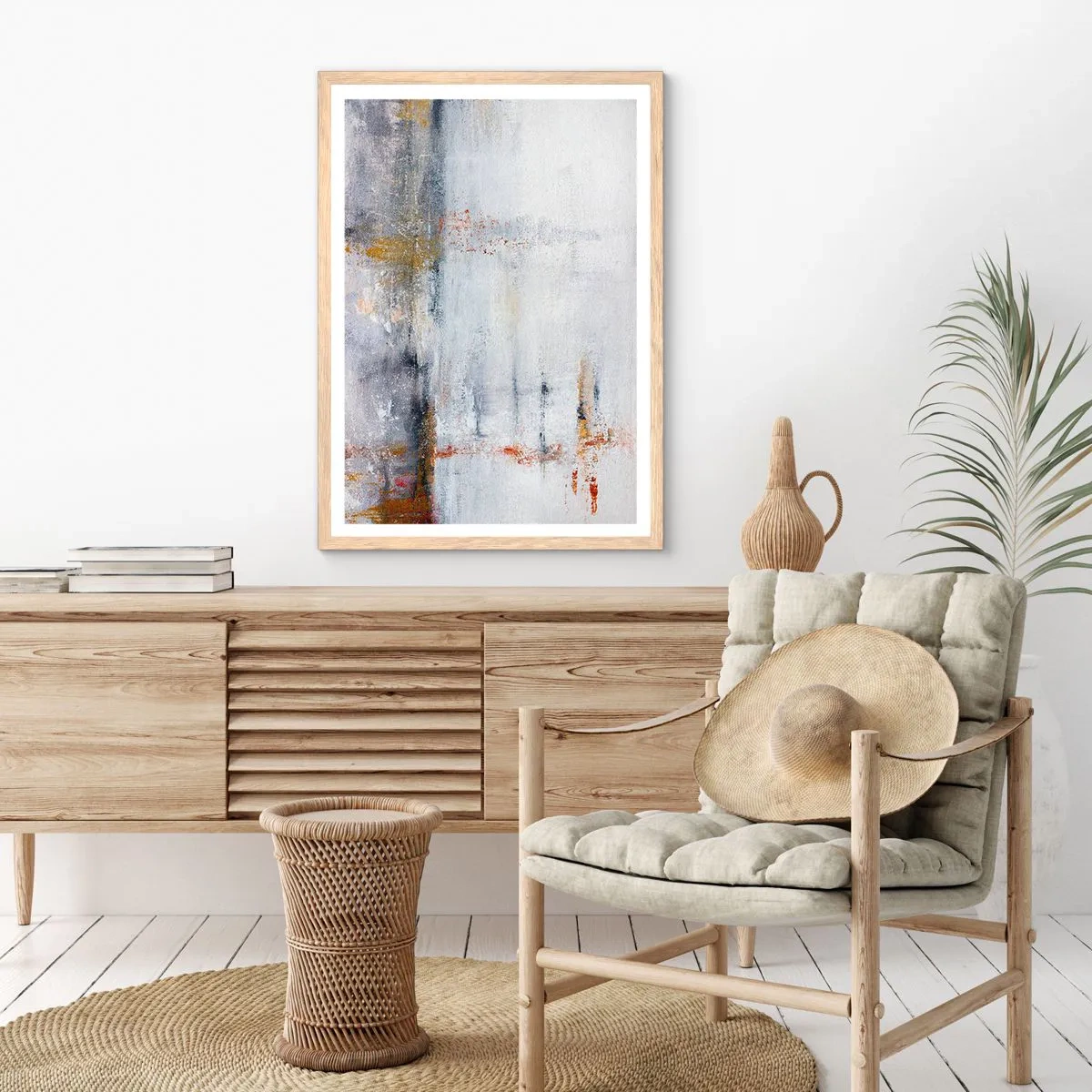 Pôster com moldura de carvalho claro - Atrás da cortina de ar - 70x100 cm