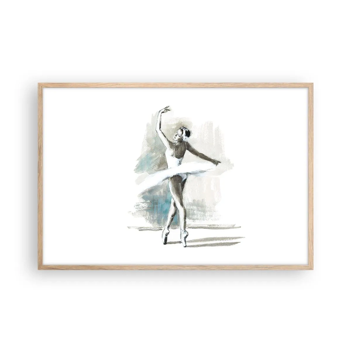Pôster com moldura de carvalho claro - Encantada num cisne - 91x61 cm