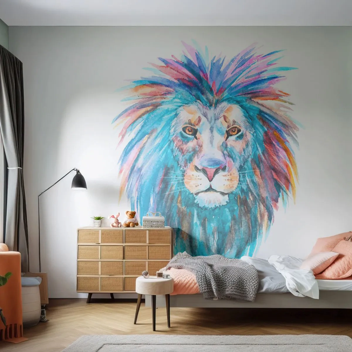 Papel de Parede Standard Eco - Aura eletrizante - Animais, Leão, Abstração - 200x140 cm