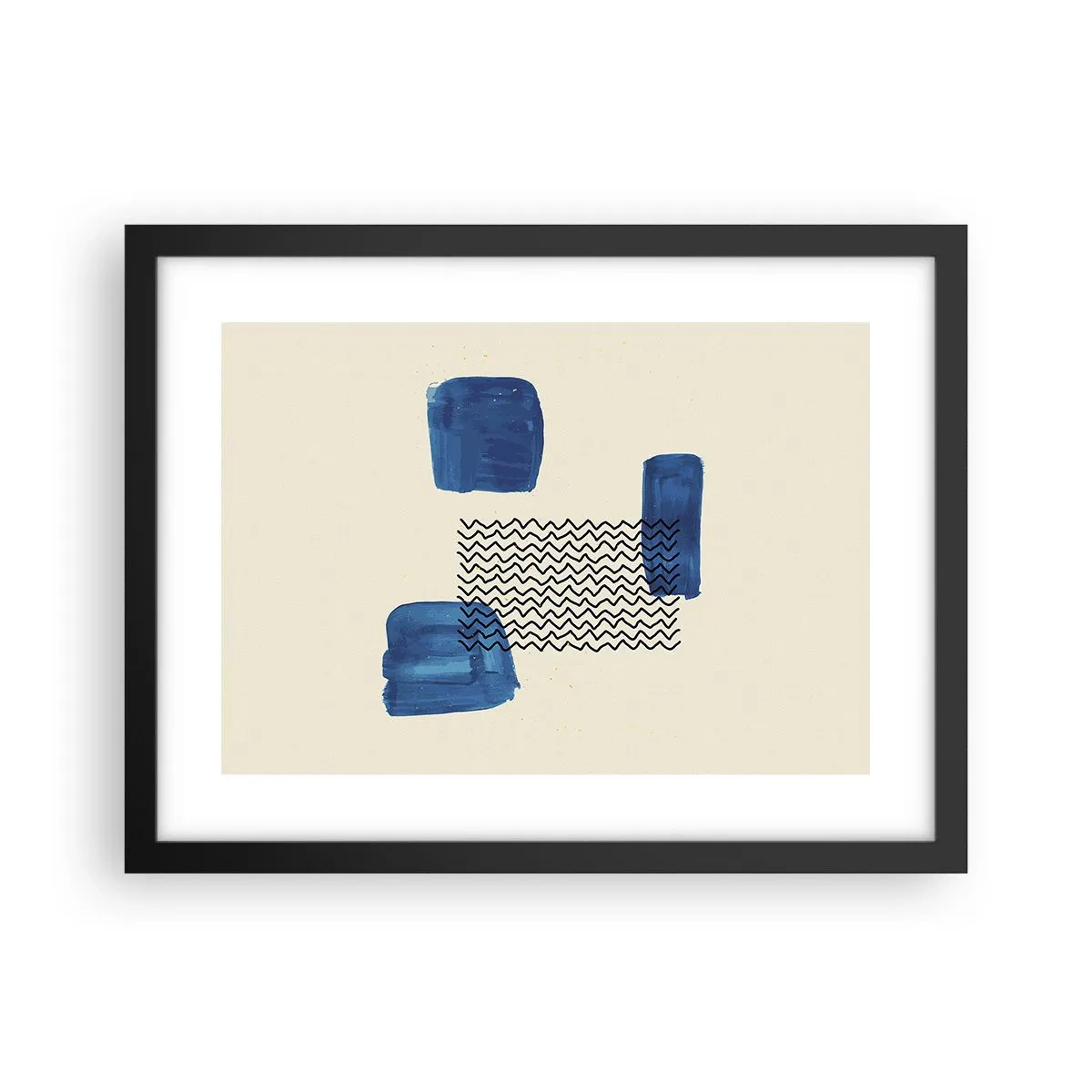 Pôster com moldura preta - Quarteto abstrato - 40x30 cm