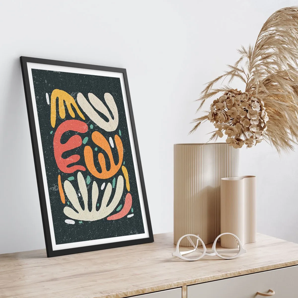 Pôster com moldura preta - Composição – estou prestes a pegar-te - 61x91 cm