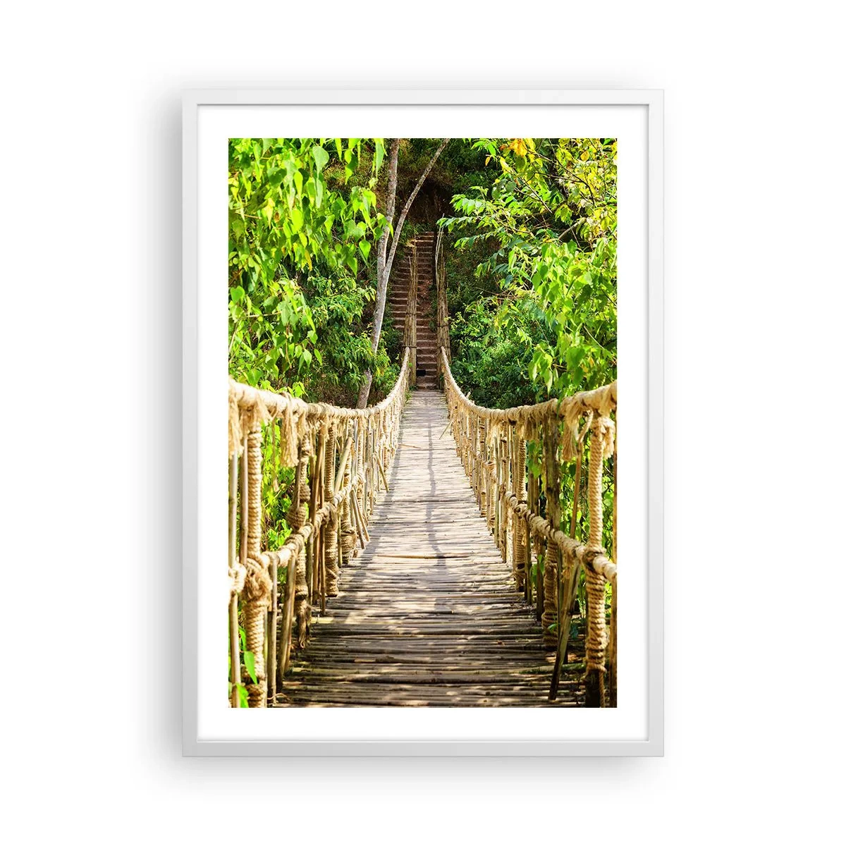 Pôster em moldura branca - Suspenso na vegetação - 50x70 cm