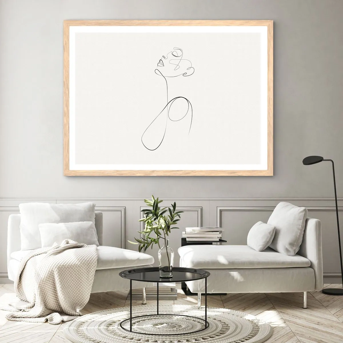 Pôster com moldura de carvalho claro - Enrolada em sonhos - 91x61 cm