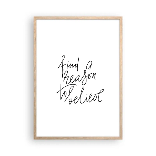 Pôster com moldura de carvalho claro - É possível - 50x70 cm