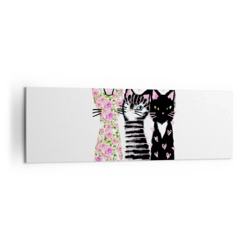 Quadro em tela - Os três gatos - 160x50 cm