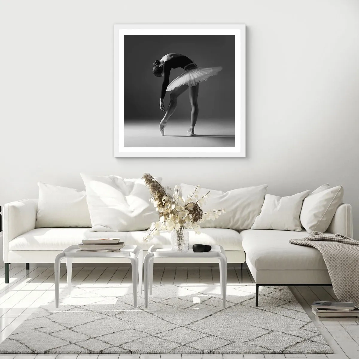Pôster em moldura branca - Bella balerina - 40x40 cm
