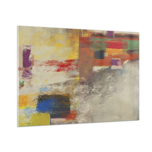 Quadro em vidro - Geometria das cores - 100x70 cm